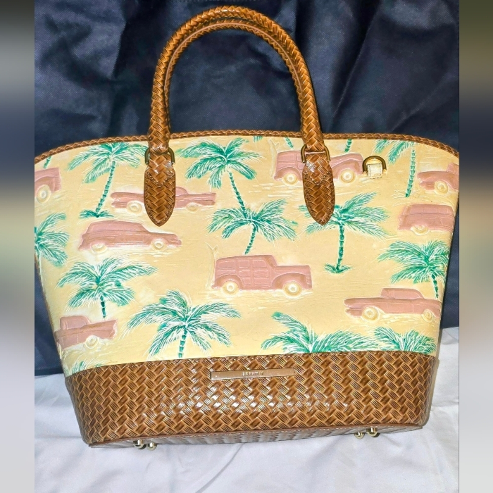 NWT BRAHMIN Jeanne Tote Bag Honey Brown Copa Cabana Leather Purse
